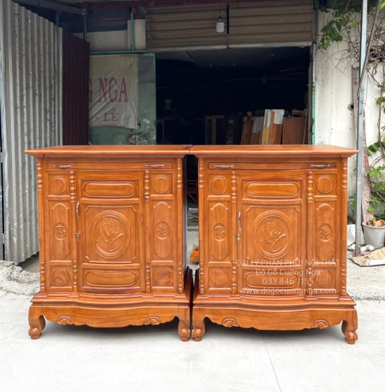 Tủ Thờ Gỗ Gõ Đỏ 1m27 Bền Đẹp TT 12.4