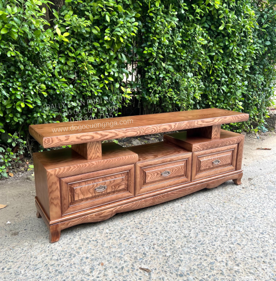 Kệ Tivi Gỗ Sồi Nga Màu Óc Chó Đẹp Hiện Đại Sang Trọng 