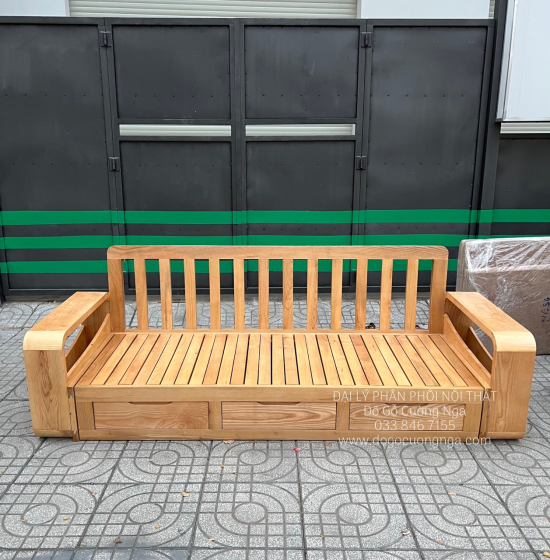 Sofa Giường Gấp Gỗ Sồi Mẫu Mới 