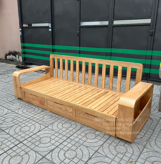 Sofa Giường Gấp Gỗ Sồi Mẫu Mới 