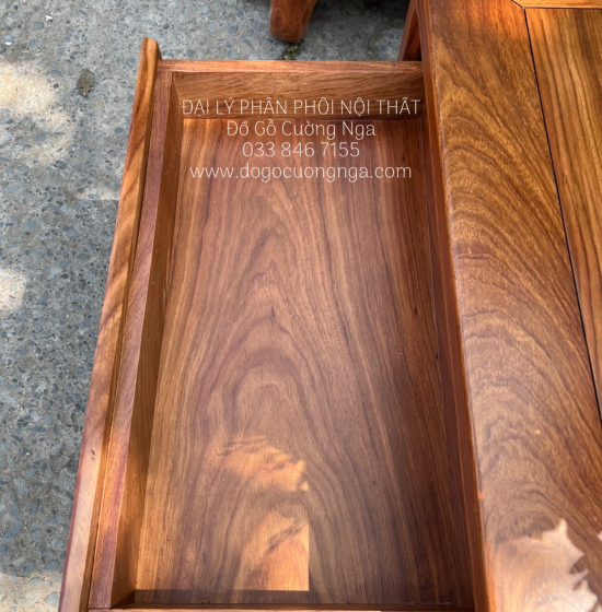 Sofa Gỗ Hương Vàng Góc L 2m8x1m8 Kèm Nệm Mẫu Mới 