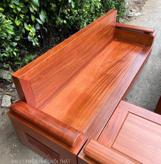 Ghế Sofa Gỗ Xoan Đào Văng Nhỏ Gọn 4 Chi Tiết