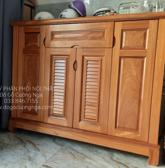 Tủ Giày Dép Gỗ Đinh Hương 4 Cánh Hiện Đại Giá Rẻ - TD 08