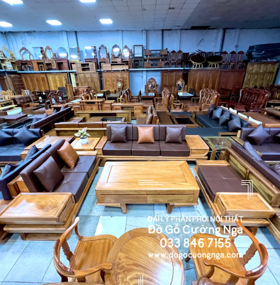 Sofa Gỗ Gõ Đỏ 2 Văng Cao Cấp Kèm Nệm Bền Đẹp Tinh Tế 