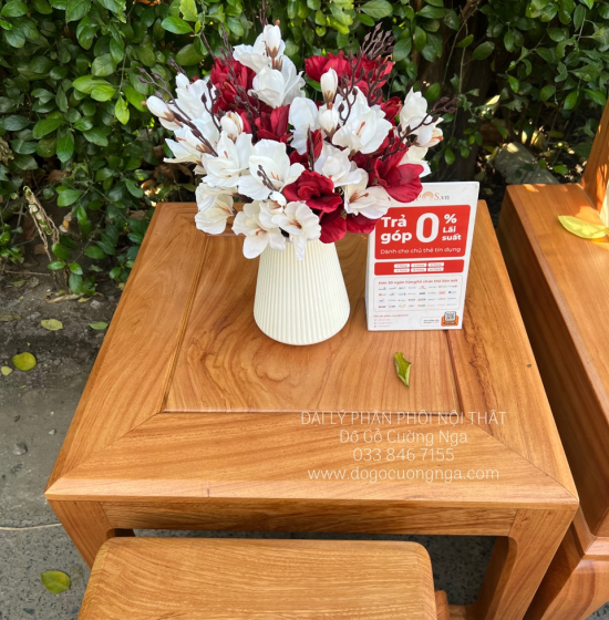 Sofa Gỗ Gõ Đỏ Một Văng Chân Choãi Kèm Nệm Cao Cấp 
