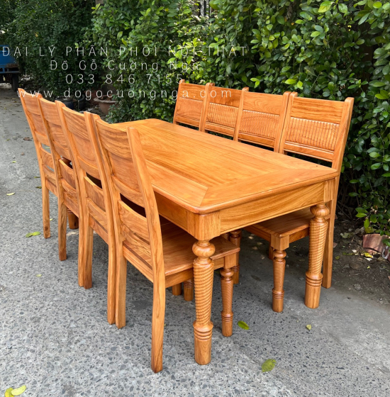  Bàn Ăn Gỗ Gõ Đỏ 8 Ghế Mẫu Mới Sang Trọng 