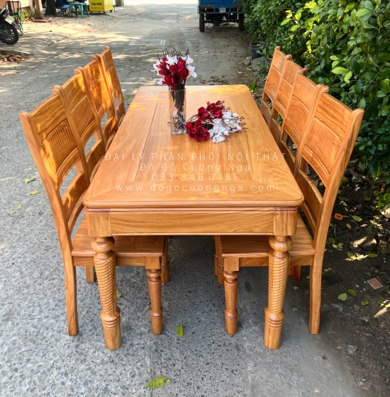  Bàn Ăn Gỗ Gõ Đỏ 8 Ghế Mẫu Mới Sang Trọng 