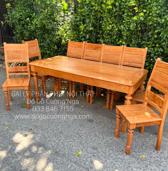  Bàn Ăn Gỗ Gõ Đỏ 8 Ghế Mẫu Mới Sang Trọng 