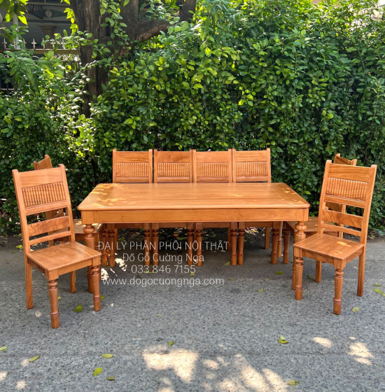  Bàn Ăn Gỗ Gõ Đỏ 8 Ghế Mẫu Mới Sang Trọng 