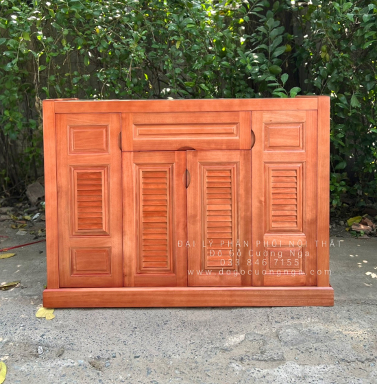Tủ Giày Dép Gỗ Xoan Đào 4 Cánh Hiện Đại Giá Rẻ TD 014