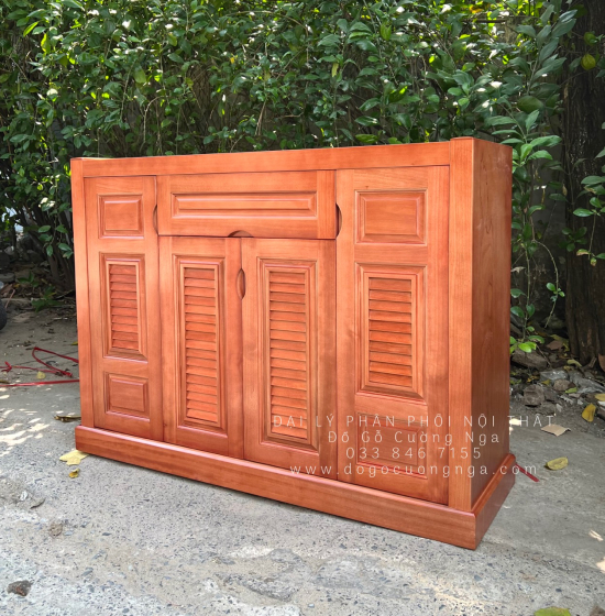 Tủ Giày Dép Gỗ Xoan Đào 4 Cánh Hiện Đại Giá Rẻ TD 014