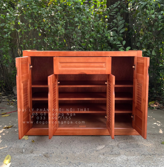Tủ Giày Dép Gỗ Xoan Đào 4 Cánh Hiện Đại Giá Rẻ TD 014