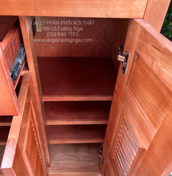 Tủ Giày Dép Gỗ Xoan Đào 4 Cánh Hiện Đại Giá Rẻ TD 014
