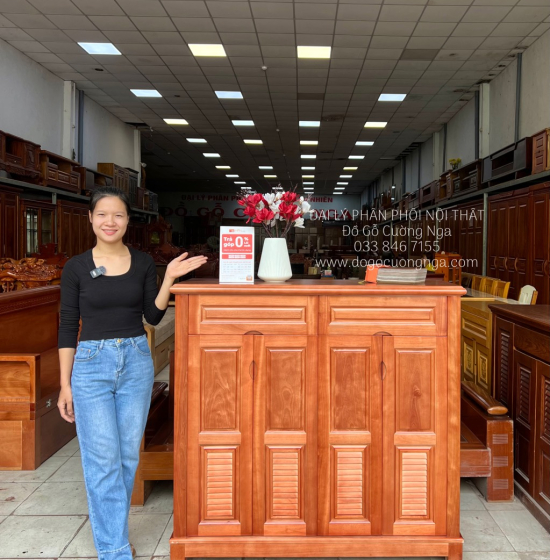 Tủ Giày Cao Gỗ Xoan Đào 4 Cánh TG 17.10