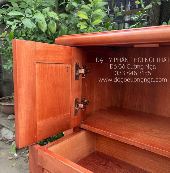 Tủ Giày Dép Gỗ Xoan Đào 4 Cánh Cao Cấp