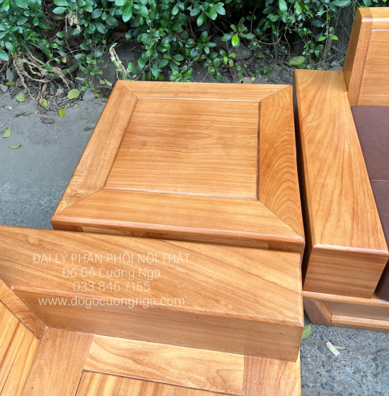 Sofa Gỗ Gõ Đỏ 2 Văng Chân Thuyền Cao Cấp 
