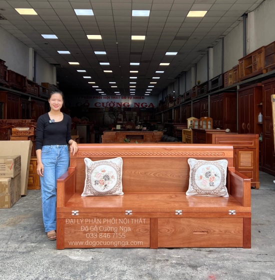 Giường Gấp Gỗ Xoan Đào 2 Ngăn Kéo 1m4x2m Cao Cấp 