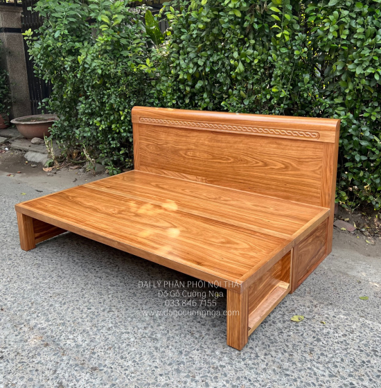 Giường Gấp Gỗ Hương Xám Thông Minh 2 Ngăn Kéo