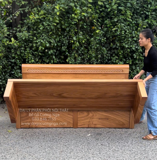 Giường Gấp Gỗ Hương Xám Thông Minh 2 Ngăn Kéo