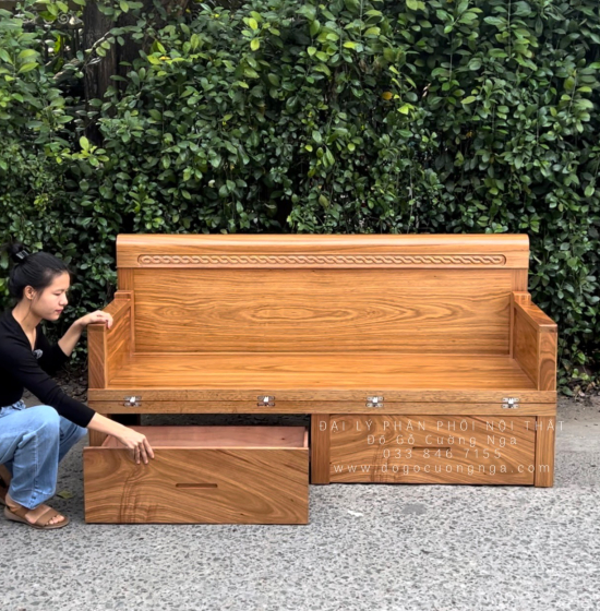 Giường Gấp Gỗ Hương Xám Thông Minh 2 Ngăn Kéo