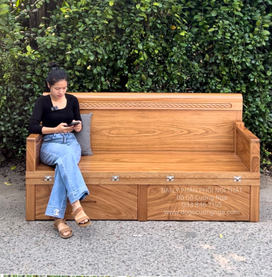 Giường Gấp Gỗ Hương Xám Thông Minh 2 Ngăn Kéo