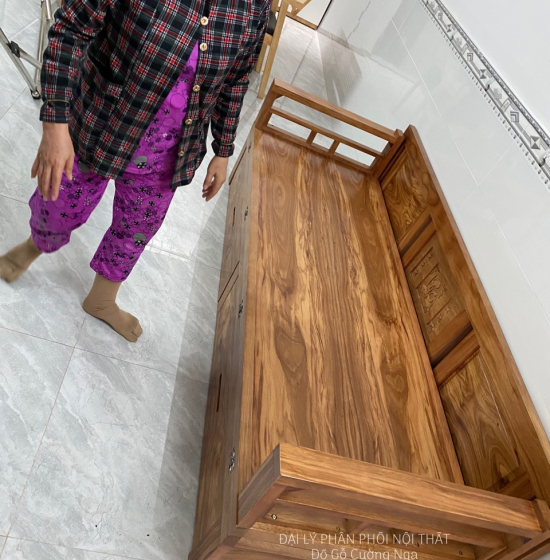 Giường Gấp Gỗ Hương Xám 2 Ngăn Kéo Thông Minh 1m4x1m9 Đa Công Năng 