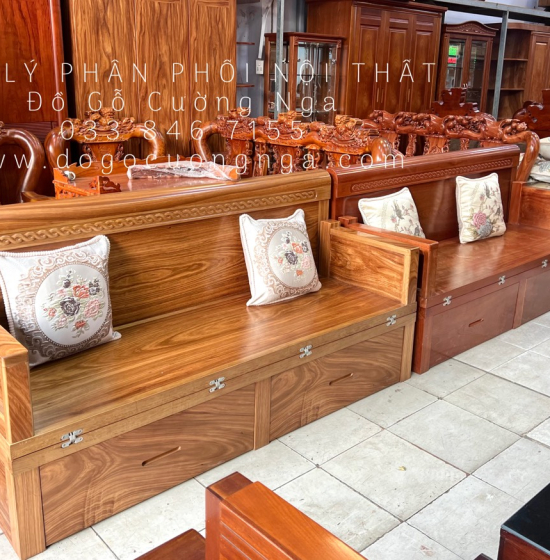 Giường Gấp Gỗ Hương Xám Thông Minh 2 Ngăn Kéo