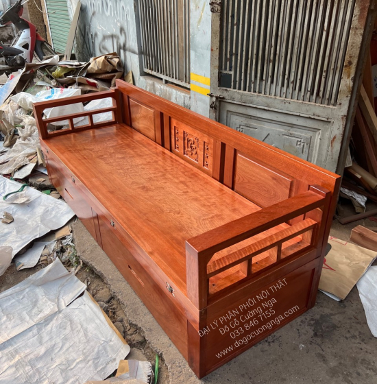 Giường Gấp Gỗ Xoan Đào 2 Ngăn Kéo Cao Cấp Đủ Cỡ 