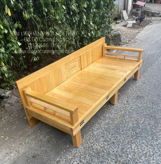 Giường gấp gỗ sồi màu tự nhiên 