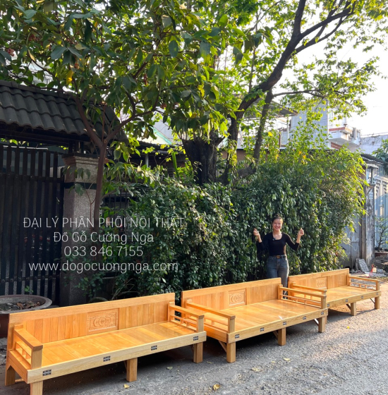 Giường gấp gỗ sồi màu tự nhiên 