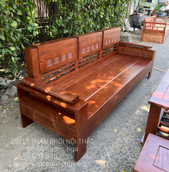 Sofa Gỗ Sồi Nga Nhỏ Gọn Chung Cư Nhà Phố 