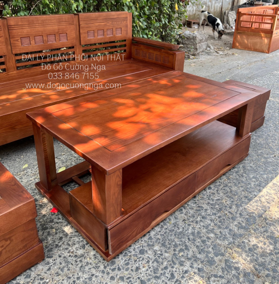 Sofa Gỗ Sồi Nga Nhỏ Gọn Đơn Giản Cho Chung Cư 