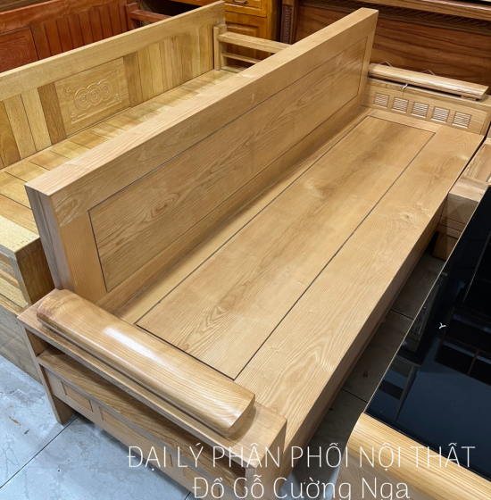 Bàn Ghế Sofa Gỗ Sồi Nga Góc L 2mx1m8 - Bàn Boom Thiết Kế Đẹp Mắt