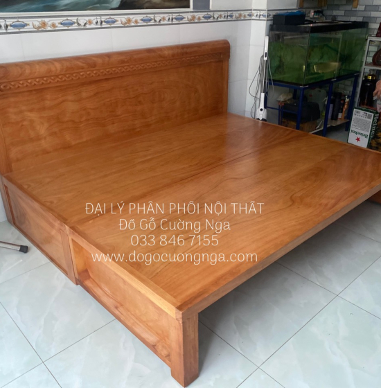 Giường Gấp Thông Minh Gỗ Gõ Đỏ 2 Ngăn Kéo Kết Hợp Bàn Sofa 
