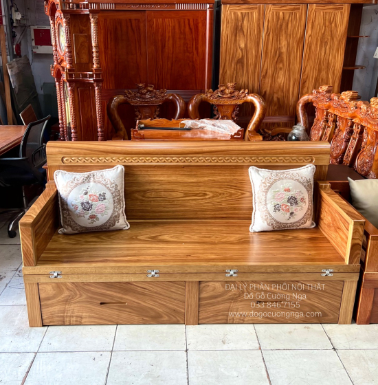 Giường Gấp Gỗ Hương Xám Thông Minh 2 Ngăn Kéo