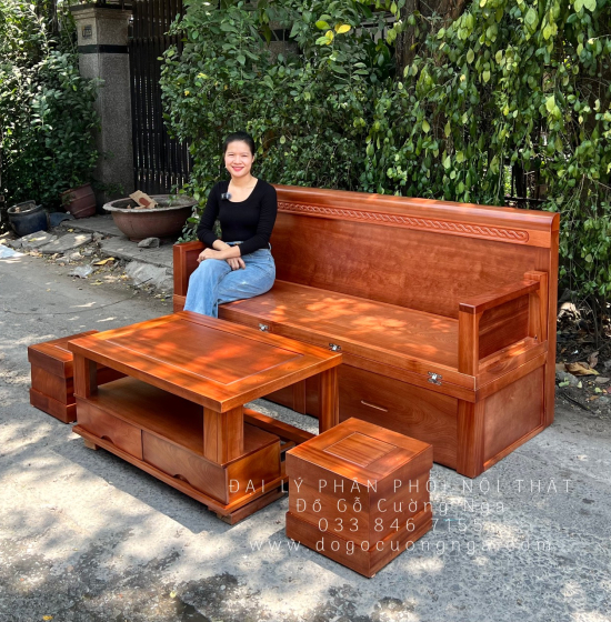 Giường Gấp Gỗ Xoan Đào  Thông Minh Kèm Bàn Đôn Sofa Giá Rẻ 
