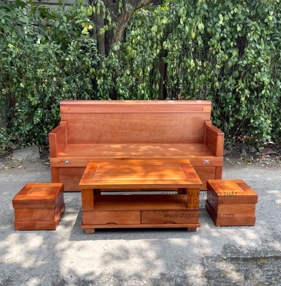 Giường Gấp Gỗ Xoan Đào  Thông Minh Kèm Bàn Đôn Sofa Giá Rẻ 