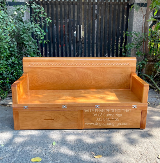 Giường Gấp Gỗ Gõ Đỏ 2 Ngăn Kéo Thông Minh