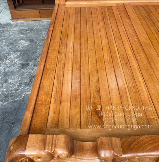Giường Ngủ Gỗ Gõ Đỏ Cao Cấp Mẫu Tân Cổ Điển Sang Trọng