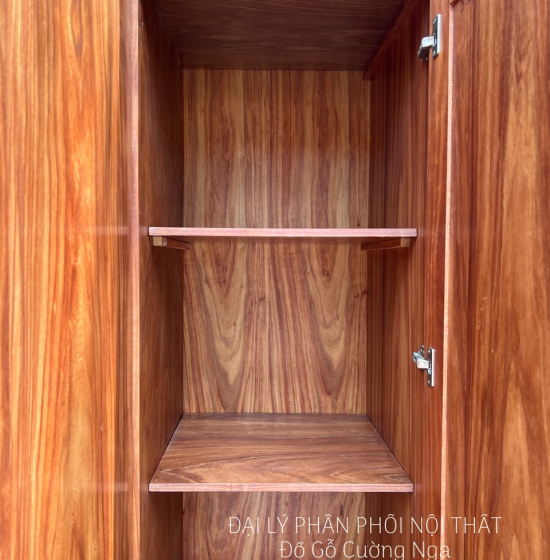 Tủ Quần Áo Gỗ Cẩm Vân 3 Cánh Góc 2 Tầng Áp Trần Hiện Đại - Vế Trái 