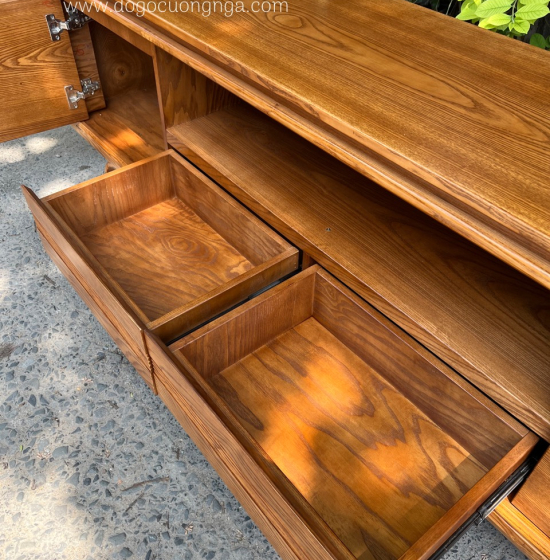 Kệ Tivi Gỗ Sồi Nga Lau Màu Hương Hiện Đại 