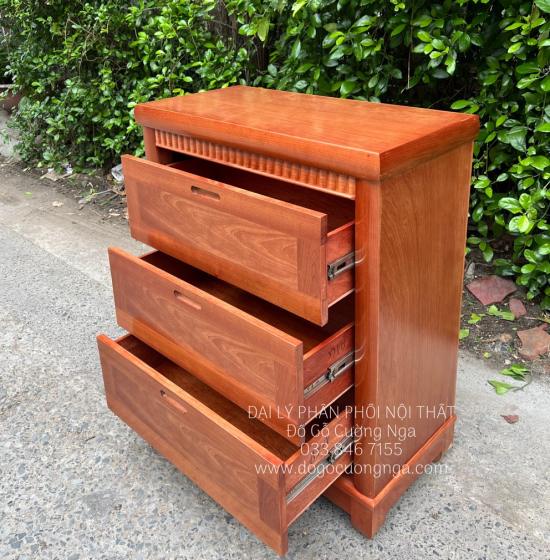 Tủ ngăn kéo gỗ xoan đào 80cm - tủ đựng quần áo em bé 