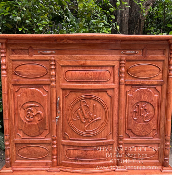 Tủ Thờ Gỗ Hương Đá Cao Cấp 1m53 Phong Thủy 