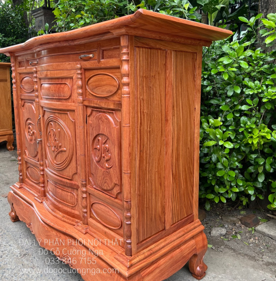 Tủ Thờ Gỗ Hương Đá Cao Cấp 1m53 Phong Thủy 