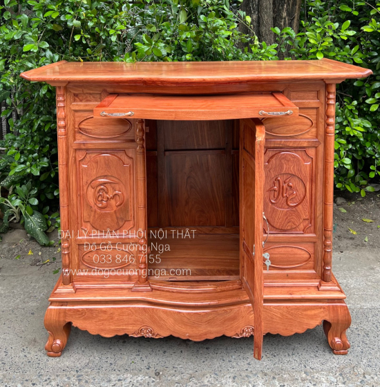 Tủ Thờ Gỗ Hương Đá Cao Cấp 1m53 Phong Thủy 