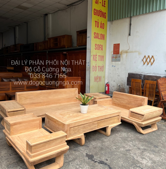 Sofa Gỗ Gõ Đỏ 2 Văng Cao Cấp Kèm Nệm Bền Đẹp Tinh Tế 
