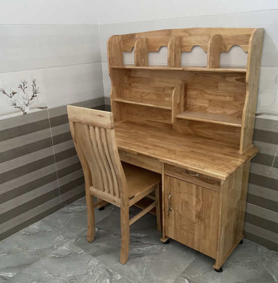 Bàn Học Sinh Có Giá Sách Gỗ Thông Giá Rẻ 