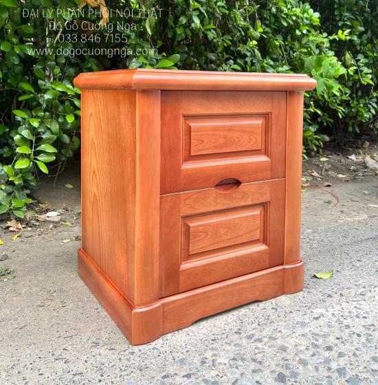 Tủ đầu giường gỗ xoan đào hiện đại 