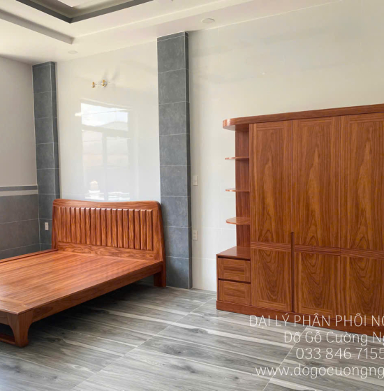 Tủ Quần Áo Gỗ Cẩm Vân Hiện Đại 4 Cánh Góc CV 29.14