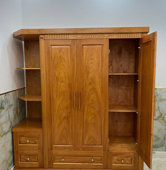 Tủ quần áo gỗ gõ đỏ 1m9 hiện đại - vế phải 